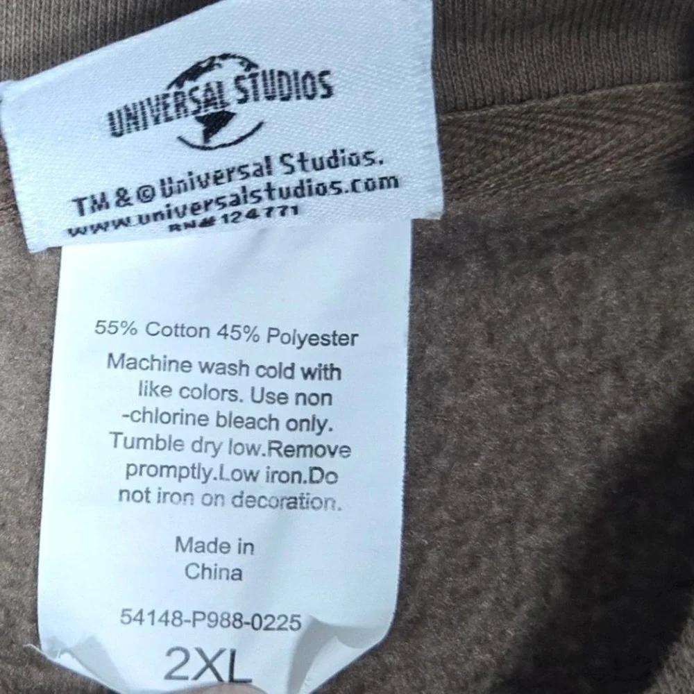Dungeons Dragons Universal Studios Hoodie 2XL Brown Lace Up Neck Embroidered DnD